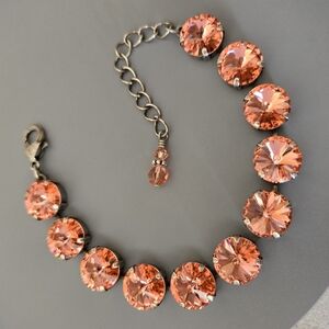 Austrian Crystal Bracelet in Antique Silver